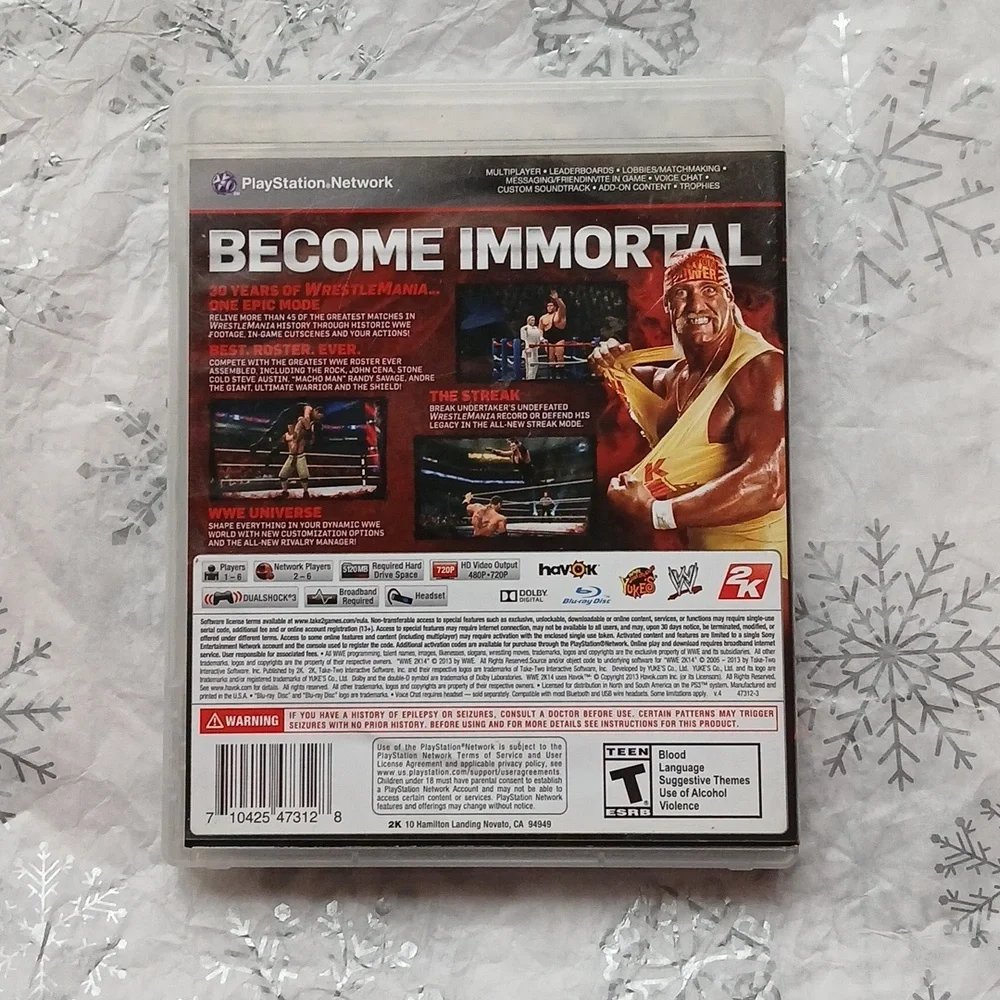 W2K 14 Wrestling Ps3 Game